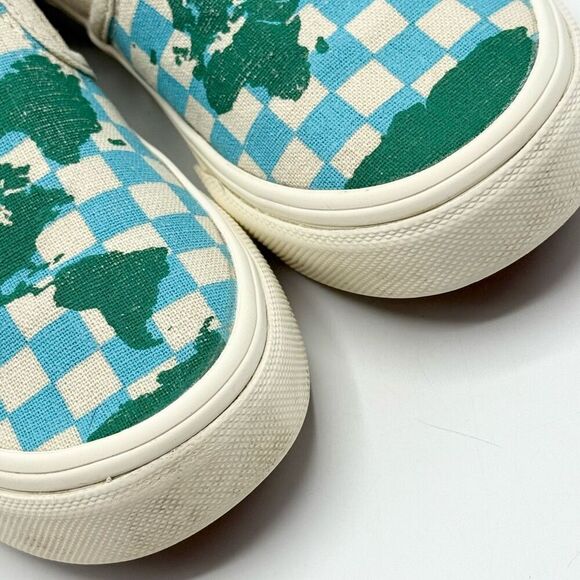 Vans Asher Slip-On Canvas Sneakers The World Is Ours - Kids US 13 - Picture 3 of 11